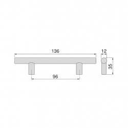 Lot de 10 poignées de meuble Orlando 136 mm - entraxe 96 mm nickel satiné - EMUCA