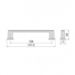 Lot de 5 poignées de meuble Tanger 147,5 mm - entraxe 128 mm nickel satiné - EMUCA