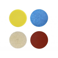 Kit tampons de polissage et disques abrasifs - Ø150 mm - 6 pièces pour polisseuse 12V de marque Batavia, référence: B9712300