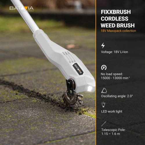 Brosse à désherber sans fil - Fixxbrush Maxxpack 18V - vendue sans batterie ni chargeur - Batavia