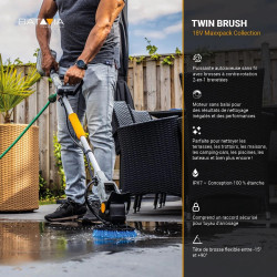 Brosse motorisée sans fil brushless - Twin Brush - Maxxpack 18V - vendue sans batterie ni chargeur - Batavia