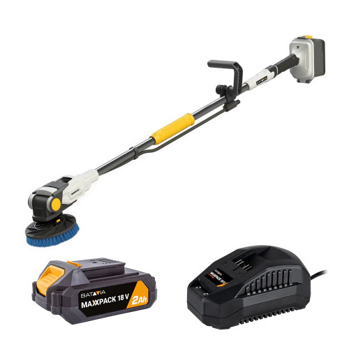 Brosse motorisée sans fil brushless - Twin Brush - Maxxpack 18V - avec batterie 2,0Ah et chargeur - Batavia