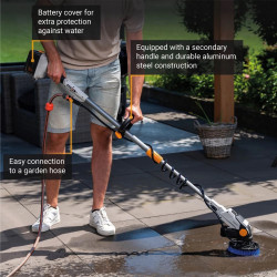 Brosse motorisée télescopique sans fil - Twin Brush - Maxxpack 18V - sans batterie ni chargeur - Batavia
