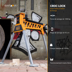 Établi pliant et station de serrage portable - Croc Lock - Batavia