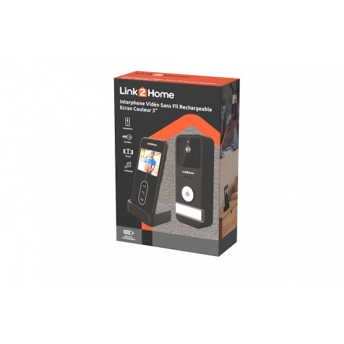 Portier vidéo sans fil nomade - écran LCD 3 pouces et vision nocturne - Link2home