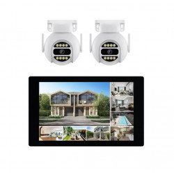 Lot de 2 caméras connectées extérieures - écran tactile 10,1 pouces et disque dur 1 To de marque Link2home, référence: B10031400