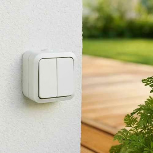 Double va-et-vient étanche blanc - commande 2 circuits 250 V - Quarx