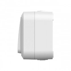 Double va-et-vient avec prise horizontale étanche blanche IP55 - commande et alimentation extérieure - Quarx