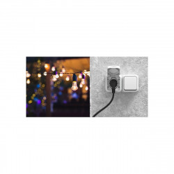 Double va-et-vient avec prise horizontale étanche blanche IP55 - commande et alimentation extérieure - Quarx