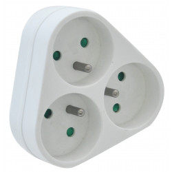 Triplite 3 prises 16 A triangle - adaptateur multiprise avec protection surcharge de marque Gao, référence: B10032800