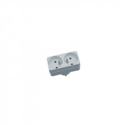 Biplite 2 prises 16 A façade - adaptateur multiprise avec protection surcharge de marque Gao, référence: B10032900