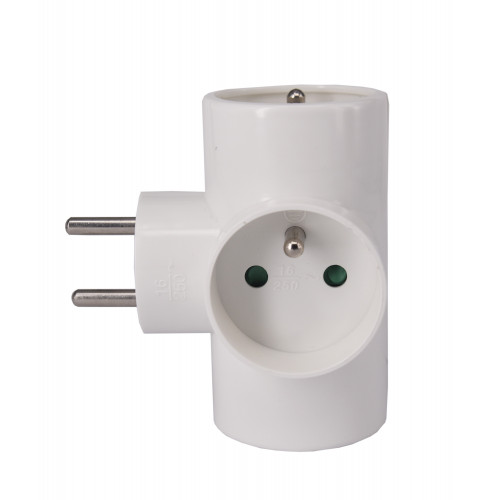 Triplite 3 prises 16 A blanche - adaptateur multiprise compact - Gao
