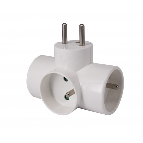 Triplite 3 prises 16 A blanche - adaptateur multiprise compact - Gao