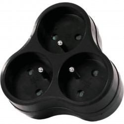 Triplite 3 prises 16 A noire - adaptateur multiprise compact de marque Gao, référence: B10033100