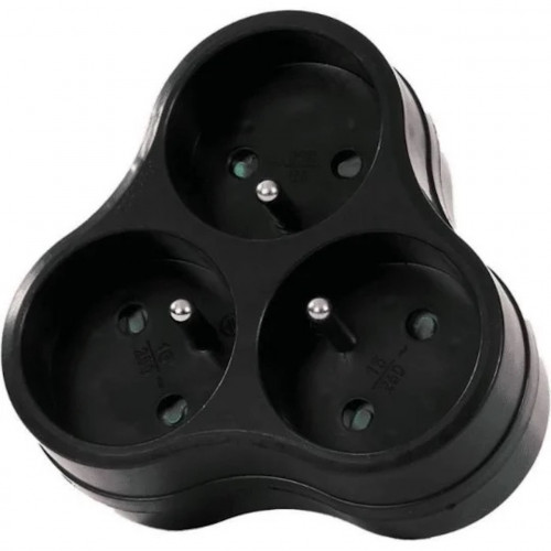 Triplite 3 prises 16 A noire - adaptateur multiprise compact - Gao