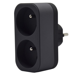 Biplite 2P 16 A gris anthracite - adaptateur électrique 230 V max 3680 W de marque Link2home, référence: B10033400