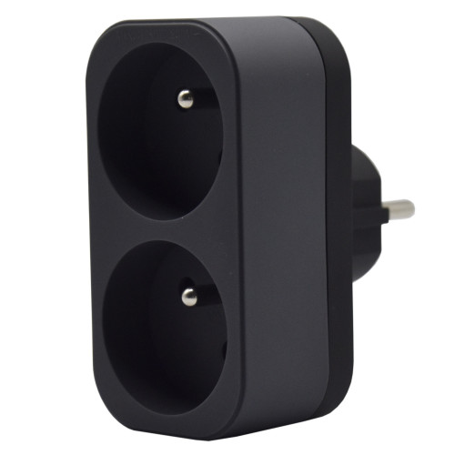 Biplite 2P 16 A gris anthracite - adaptateur électrique 230 V max 3680 W - Link2home