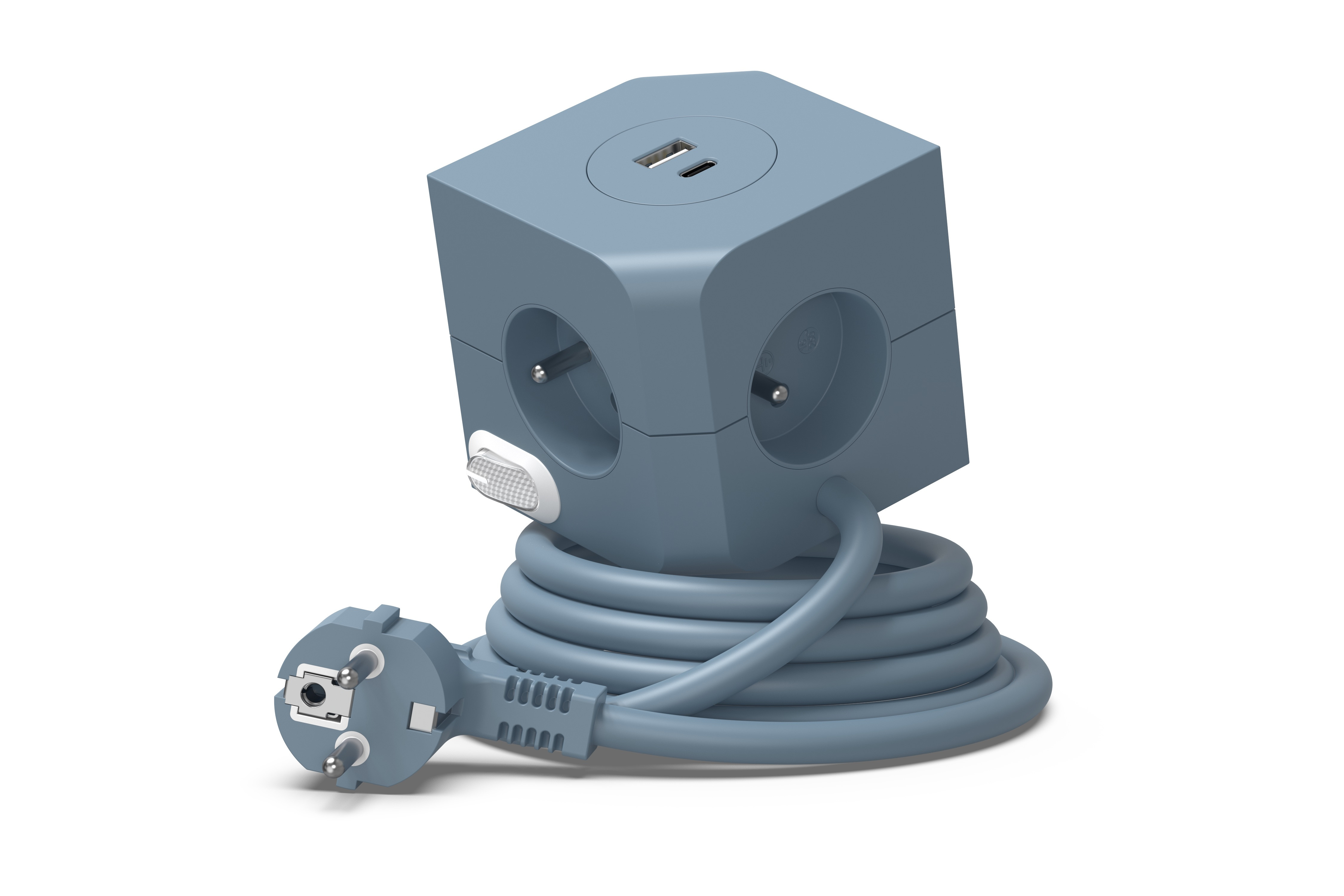 Cube multiprise avec double port USB LINK2HOME 4 prises secteur 2 ports USB max - vue 2