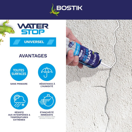 Membrane d'etancheite Waterstop blanc BOSTIK 290ML - Bostik