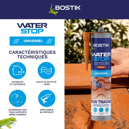 Membrane d'étanchéité Waterstop BOSTIK 290ML TUILE - Bostik