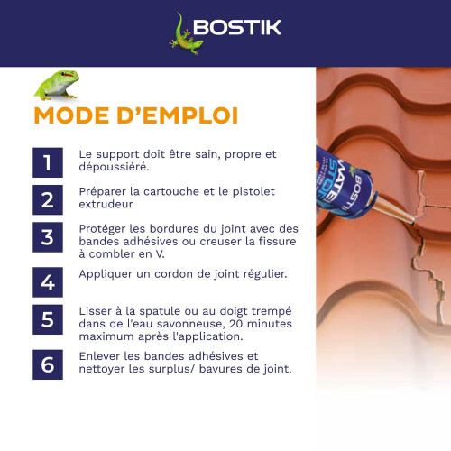 Membrane d'étanchéité Waterstop BOSTIK 290ML TUILE - Bostik