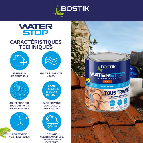 Membrane d'étanchéité Waterstop tuile BOSTIK 1 kg - Bostik