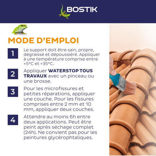Membrane d'étanchéité Waterstop tuile BOSTIK 1 kg - Bostik