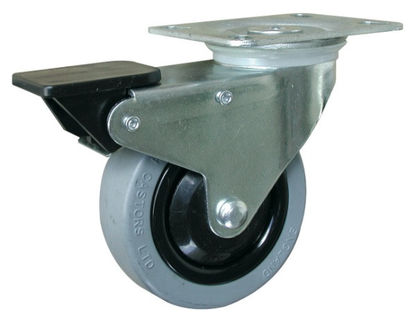 Roulette pivotante avec frein 100 x 80 mm - vue 2