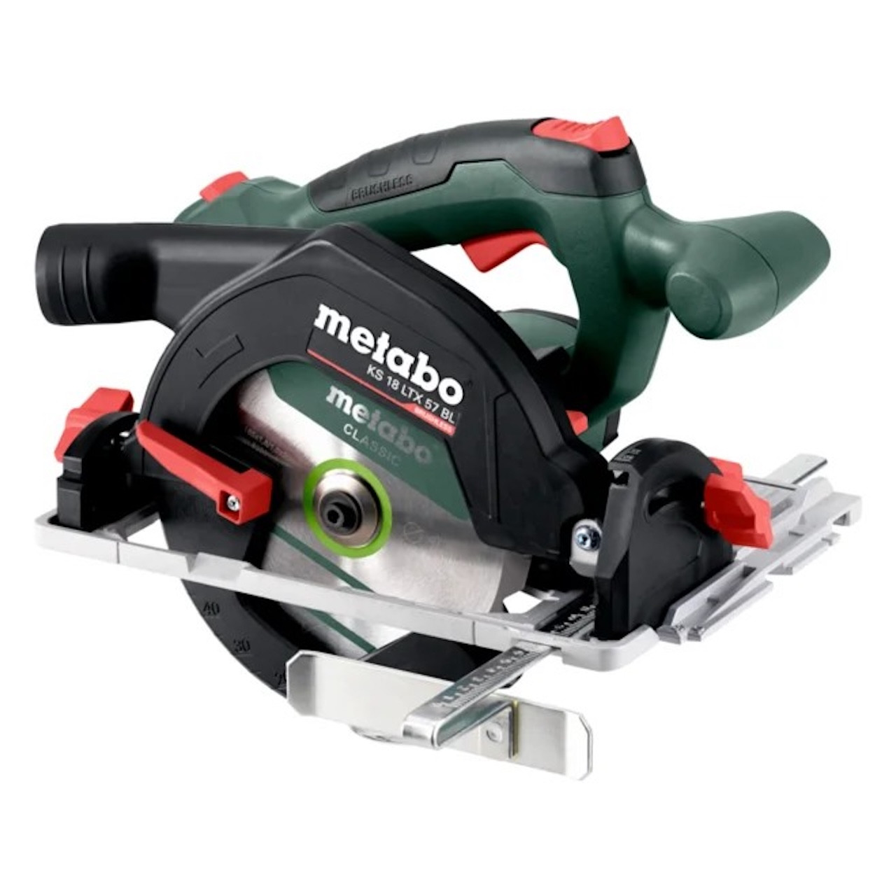 Scie circulaire sans fil metabo KS 18 LTX 57 BL 18 V Profondeur de coupe 57 mm Inclinaison jusquà 50°
