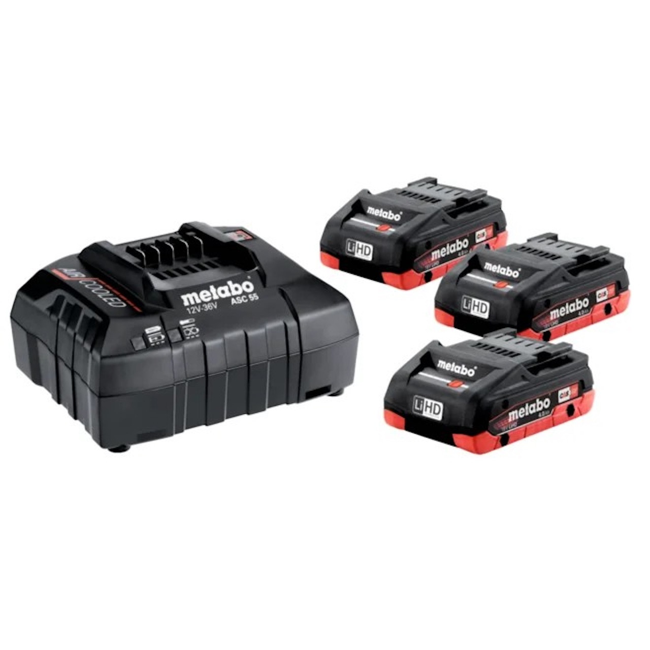 Set de base Metabo 3 packs d'accus LiHD 18V 4.0 Ah Chargeur ASC 30 - vue 3