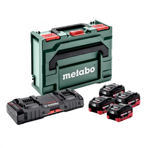 Pack énergie 18 V 4 Batterie 18V LiHD Chargeur Ultrarapide - 4x10Ah - Coffret metaBOX - batterie incluse - Metabo