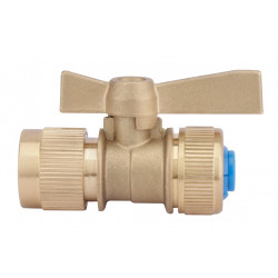 Mini-vanne Boutté femelle D15 - raccord rapide en laiton avec manette 1/4 tour de marque BOUTTE, référence: J10074200