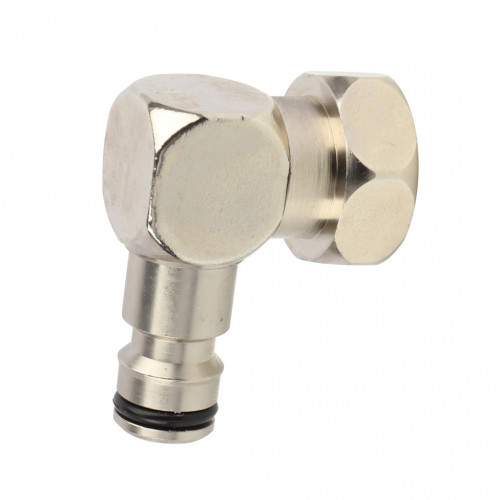 Raccord tournant coudé Boutté F20 x 27 - raccord rapide nickelé pour dévidoir - BOUTTE
