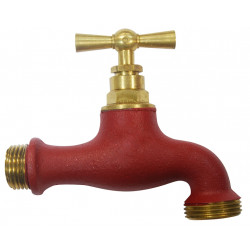 Robinet d’arrosage Boutté bicolore tuile - entrée mâle 15 x 21 et sortie mâle 20 x 27 de marque BOUTTE, référence: J10075400