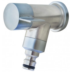 Robinet d’arrosage 1/4 tour Boutté tout chrome M15 x 21 - nez rapide intégré de marque BOUTTE, référence: J10075500
