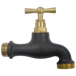 Robinet d’arrosage Boutté bicolore noir - entrée 15 x 21 et nez 20 x 27 de marque BOUTTE, référence: J10075700