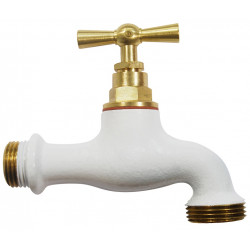 Robinet d’arrosage Boutté en laiton blanc - entrée mâle 15 x 21 et sortie mâle 20 x 27 de marque BOUTTE, référence: J10075800