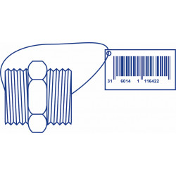 Robinet d’arrosage Boutté en laiton bleu - entrée mâle 15 x 21 et sortie mâle 20 x 27 de marque BOUTTE, référence: J10075900