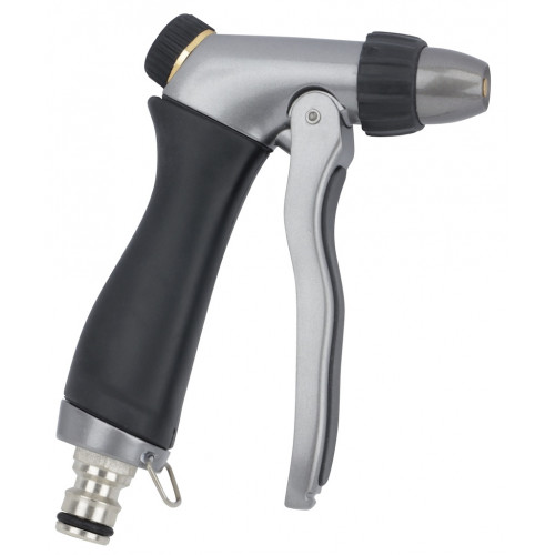 Pistolet d’arrosage métal brossé Boutté - lance à jet progressif haute pression - BOUTTE