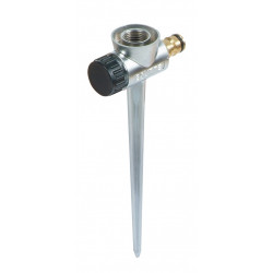 Piquet d’arrosage F15x21 en métal - avec raccord rapide laiton et bouchon de marque BOUTTE, référence: J10079000