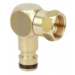 Raccord tournant coudé rapide F15x21 en laiton - pour dévidoir de marque BOUTTE, référence: J10080200