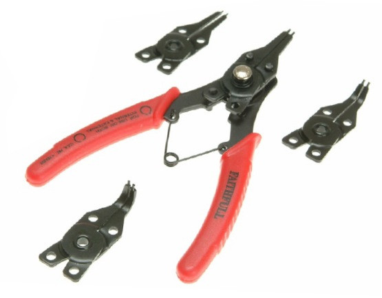 Pince circlips réversible + 4 mâchoires