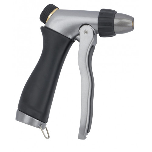 Pistolet d’arrosage métal brossé - régulateur de débit avec gâchette avant - BOUTTE