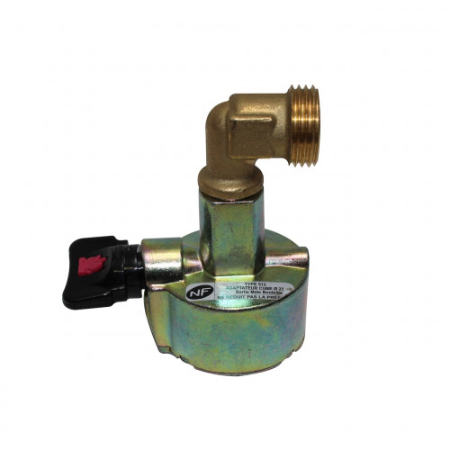 Adaptateur Butagaz 513 pour bouteille de gaz 6 kg - valve automatique 27 mm - HOZELOCK