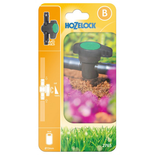 Lot de 2 vannes de contrôle de débit - 13 mm - réglage pour tuyau d’alimentation - HOZELOCK