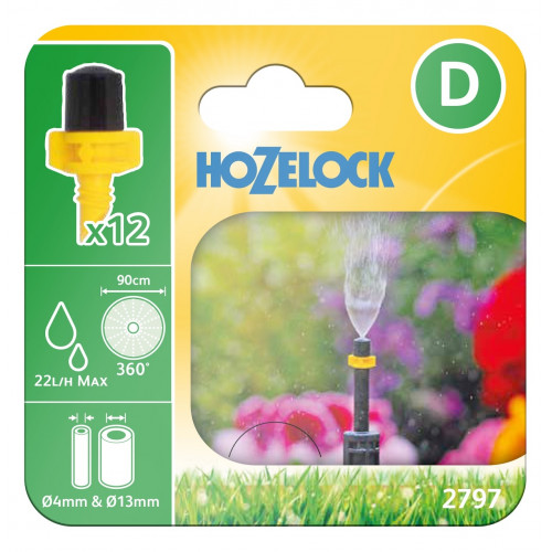Micro asperseurs brumisateurs 360° - lot de 12 - HOZELOCK