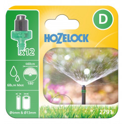 Micro asperseurs longue portée 180° - débit réglable 0 à 55 L/h - lot de 12 de marque HOZELOCK, référence: J10089000