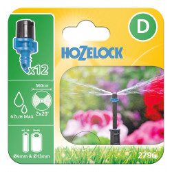 Micro-asperseurs 2 x 20° pour tuyau 4 et 13 mm - lot de 12 de marque HOZELOCK, référence: J10089300