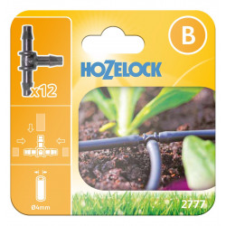 Raccords en T 4 mm pour micro-tuyau - lot de 12 de marque HOZELOCK, référence: J10091000
