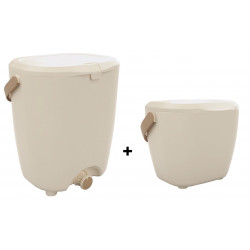 Lot de 2 composteurs de cuisine - Bokashi Pure 15 L - compostage intérieur beige de marque HOZELOCK, référence: J10093400